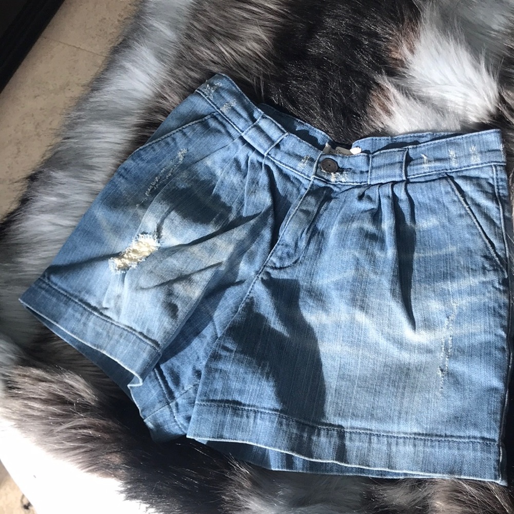 High Waisted Longer BCBG Denim Shorts